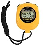 Digital Simple Stopwatch Timer, Single Lap Stopwatch Countdown Timer with On/Off, AAA Battery(Included) Stopwatch for Kids Students Coaches (Yellow)