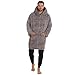 Produktbild Unisex Übergroße Kuscheldecke aus weichem Fleece mit Kapuze, Sherpa  Grau, One size