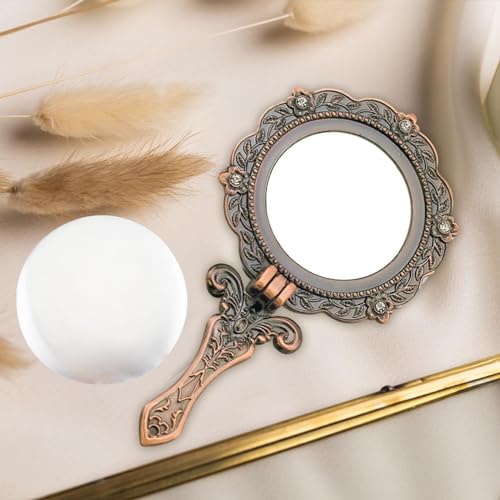 Espejo de maquillaje de metal con aumento 3x portátil para retoques perfectos 3