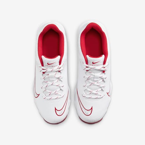 Nike Hyperdiamond 4 Keystone Big Kids' Softball Cleats (FZ0919-104, White/Pure Platinum/University Red)4