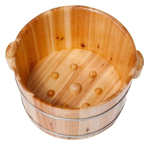 Tina de pies de madera maciza, spa masajeador relajante miniatura 1