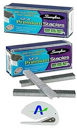 Staples, S.F. 4, Premium, 1/4" Length, 210/Strip, 5000/Box, Bundle of 2 Box = 10,000 Staples 35450