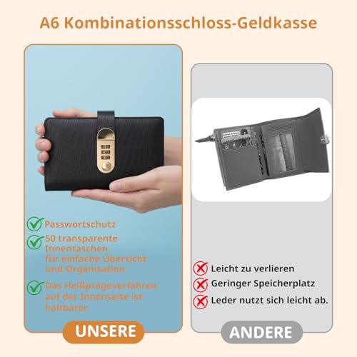 Budgetplaner, Sparbuch FüR Geld, Geld Sparen Mappe, Budget Planer, Sparen, Verriegeltes Bargeld Sparherausforderung Buch, Budgetplaner Mit 100 Seiten Organizer FüR Frauen MäNner AnfäNger AusflüGe ﻿