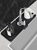 Protector antisalpicaduras de silicona para grifo, protectores de fregadero para fregadero de cocina, 45 x 16 cm, protector antisalpicaduras de fregadero detrás del grifo, mantiene secos los