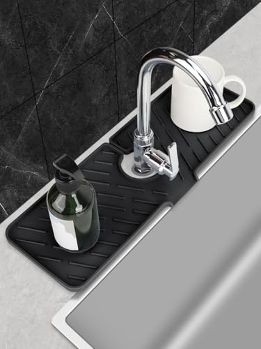 Protector Contra Salpicaduras De Silicona Para Grifo, Protectores De Fregadero Para Fregadero De Cocina, 17.7 X 6.3 Pulgadas, Protector Contra Salpicaduras Detrás Del Grifo, Mantiene Secos Los