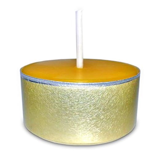 22x Bienenwachsteelichter – 100% naturreines Bienenwachs – handgefertigt in Deutschland – warmes, ruhiges Kerzenlicht – in goldenen Aluminiumschalen
