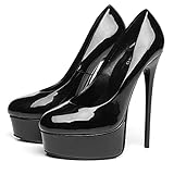  GIARO Galana 1001 Premium High-Heels für Damen - Elegante Stöckelschuhe - Damenschuhe mit hohem Absatz - verführerische Schuhe mit Stilettoabsatz - Pumps in 3 Farben (Schwarz Glanz, Numeric_38)