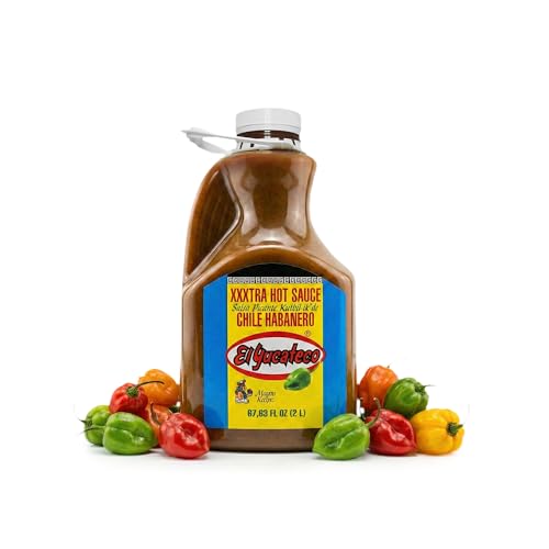 Image of El Yucateco XXXtra Hot Habanero Sauce, 4 fl oz (Half Gallon) | Authentic Mexican, Chile Habanero, Extra Heat, Imported from Mexico