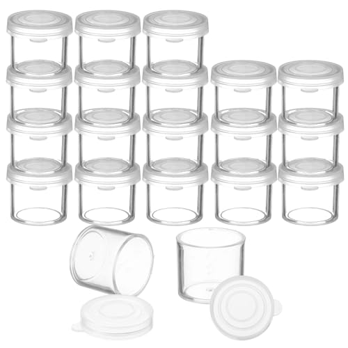 Image of 25Pcs Small Paint Cups with Lids, Empty Paint Pot Mini Containers Plastic Small Paints Containers with Lids for Beads Seeds Clay or Others