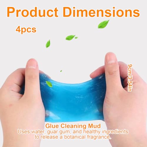 gsgfuis Reinigungsset Tastatur, 4X Reinigungsgel 80g (Grün, Blau, Rosa, Gelb) für Auto Innenraum Reinigung & PC Cleaning