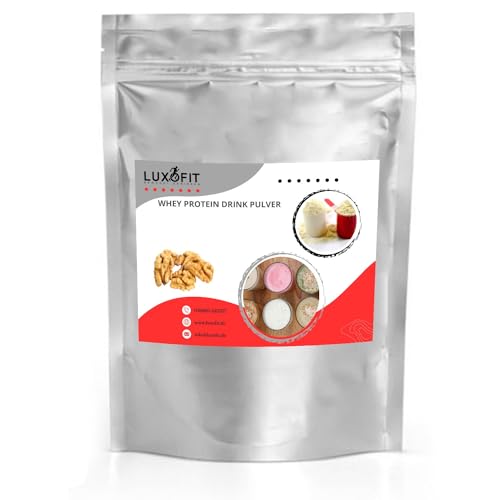 Luxofit Nuss Geschmack Whey Proteinpulver, Eiweißpulver mit L-Carnitin, Muskelaufbau Ergänzung, Fitness Ergänzungsmittel, schnelle und einfache Zubereitung (1 Kg, Walnuss)