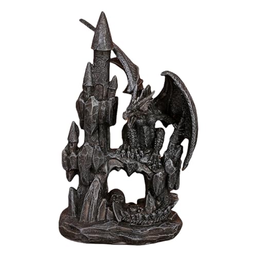 Dcaknri - Statue De Château De Protection De Dragon Unique En Résine Ornement De Table D'Halloween Pour La Maison Le Bureau La Décoration De Fête Figurine De Château De Dragon En Résine Décoration De La