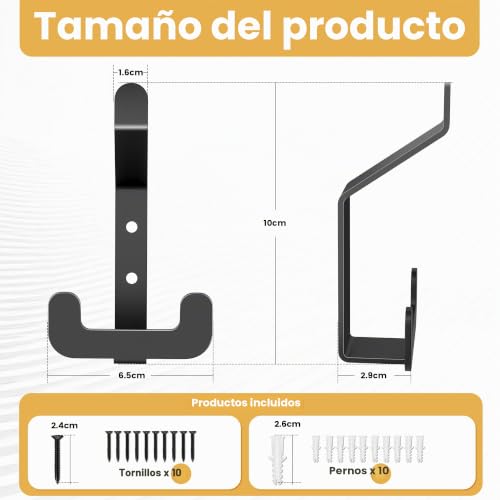 Miniatura 5 de Meijo Percheros Pared Con 5 Ganchos, Ganchos Para Abrigos Negro Pared Ganchos De Pared Acero Inoxidable Colgadores Ganchos Perchero Para Baño Entrada Cocina