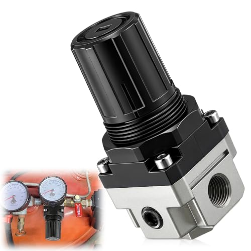 Pressure Regulator, Compatible With Dewalt/craftsman/devilbiss, 4-port Pressure Regulator, 0-150 Psi Adjustable, 1/4&Prime; Npt Inlet/outlet, 1/8&Prime; Npt Gauge Port