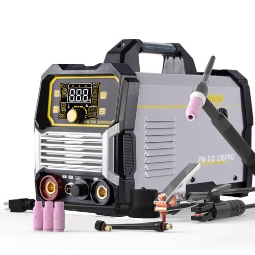 Image of PUWU 205A TIG Welder, 5 in 1 Lift TIG/DC HF TIG/Pulse TIG/SPOT TIG/STICK Multi process Welding Machine 110V/220V Dual Voltage TIG Welding Machine with Lift TIG Torch