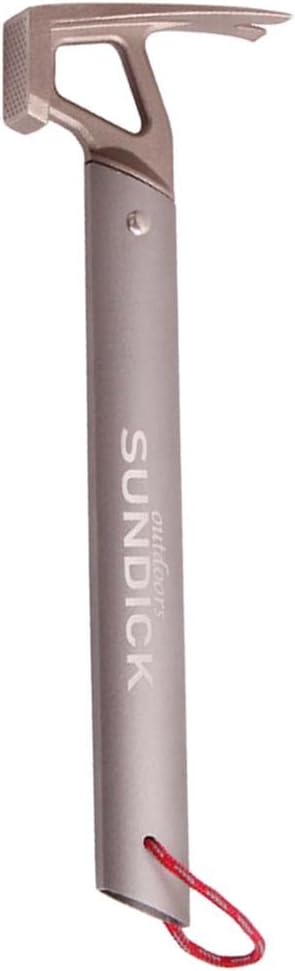 Stainless Steel Camping Hammer Tent Pegs Extractor with A String - High Strength Tool for Hiking, Festivals, and More - Portable Stakes Puller Mallet for Outdoor Adventure - Silver