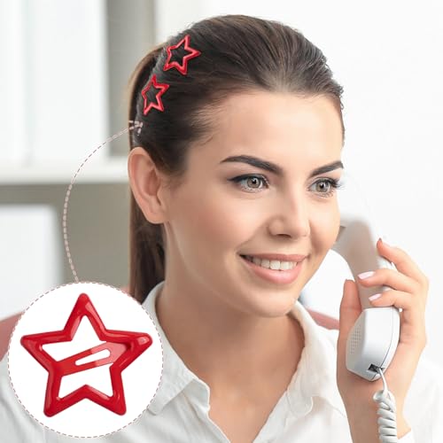 Pinzas de cabello estrella rojas 20 piezas 3 cm miniatura 3