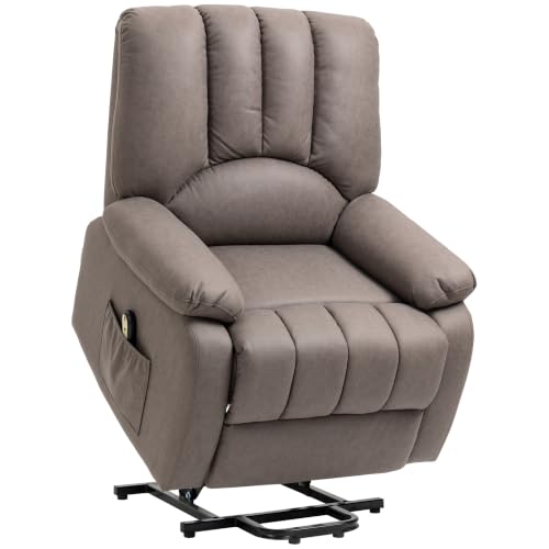 HOMCOM Fauteuil releveur électrique inclinable 86 x 92 x 102 cm Gris