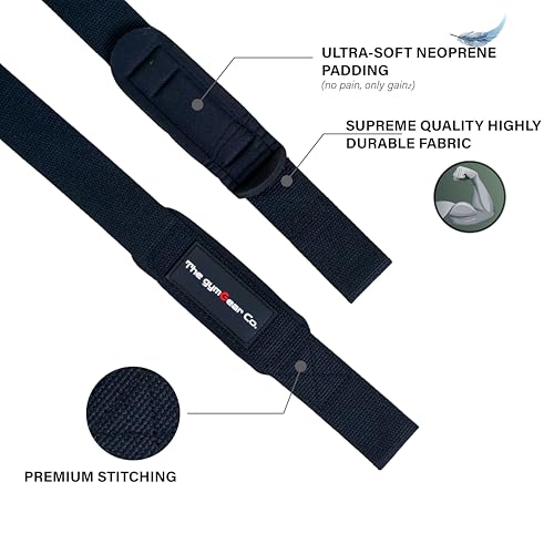Image of The gymGear Co. Weight Lifting Straps for Gym, Powerlifting, Strength Training | For Men & Women for Fitness and Workout (Black)
