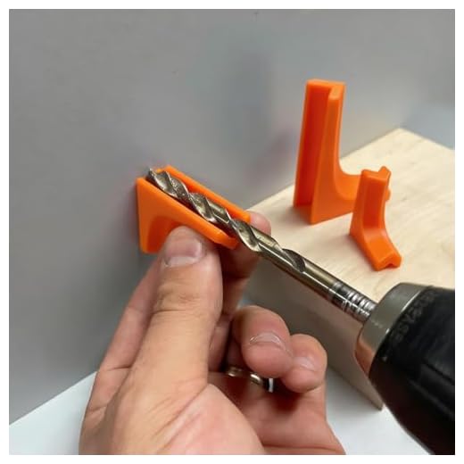 Improve Drilling Accuracy, 3 Piece Drilling Guide Rail Set Vertical and Square Positioning Tool with V Groove Fit Design Wear Resistant Drilling Alignment Tool (Orange)