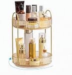Rotating Makeup Organizer, 2 Tier Large Capacity Perfume Organizer, Cosmetic Organizer for Vanity Bathroom Bedroom