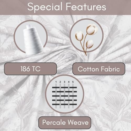 Image of Mafatlal 186 Tc Corsica Pure Cotton Bedsheet King Size | 274 X 274 Cm | Summer Comfortable Sabana for Soft Comfortable Sleep | Includes 2 Pillow Covers | Grey Illusions