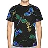 Dragonfly Modern Fit T-Shirt for Men Comfortable Round Neck Short Sleeve Casual Wear Soft Travel Clothing Black #1