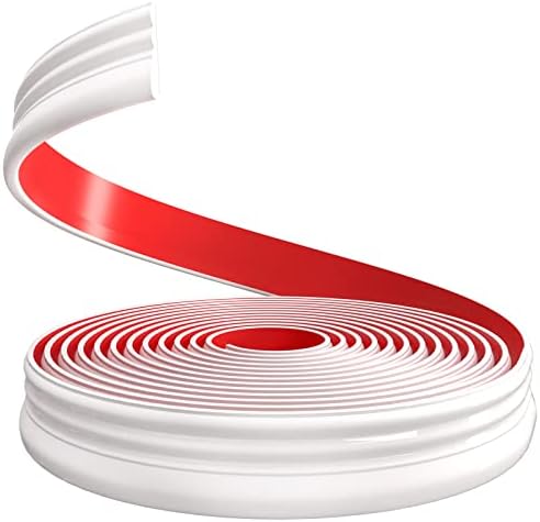 Peel and Stick Molding - Flexible Molding Trim Self Adhesive (9.8Feet Long) Crown Molding Peel and Stick molding for Baseboard, Mirror Trim, Wall Edge Trim, Bathroom, Tile, Home Decor (White)