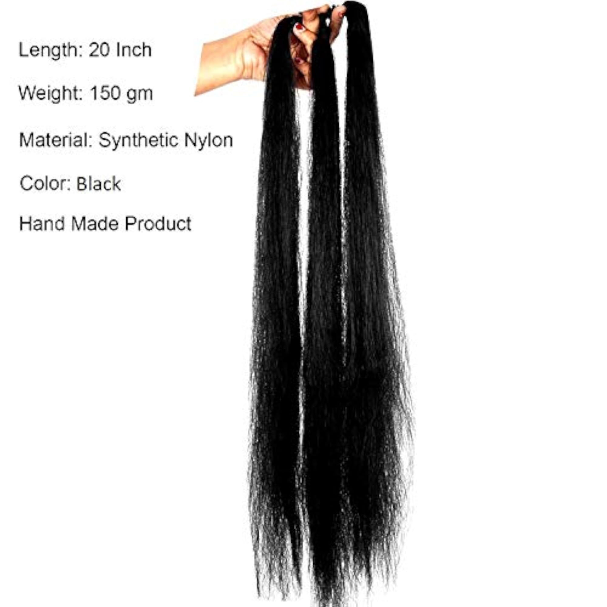 20 Inch Black Synthetic Hair Extension Parandi Choti