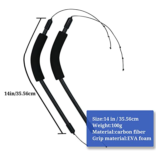 9KM DWLIFE Stunt Quad Line Kite Handles 14" Carbon Fiber Professional for Adults Flying Control Tool Accessories Durable Strong Precise Control