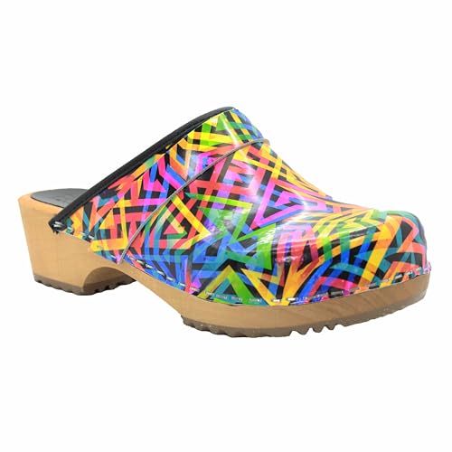 Image of Bjork Maja Wood Open Back Leather Clogs
