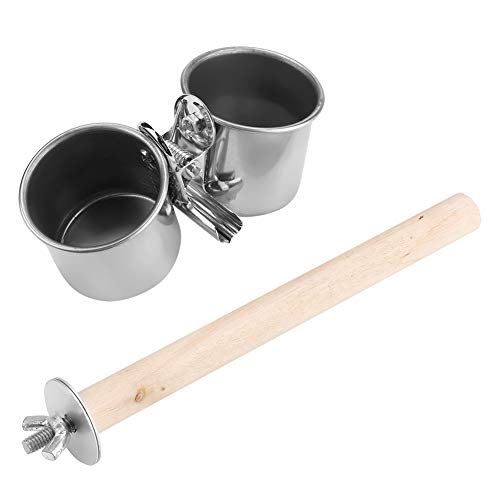 Vogelclipbekers, roestvrijstalen papegaaienbeker Vogelwaterbekers, voor spreeuwvalkparkieten voor papegaai voor vogels(m… - Afbeelding 5