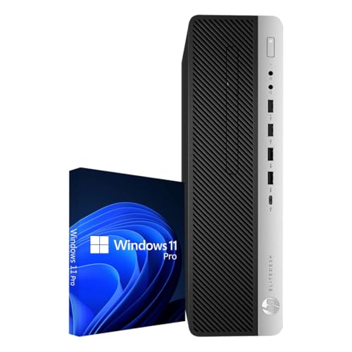 HP EliteDesk 800 G5 SFF Ordinateur de Bureau, Intel Core i5-9500T, 16 Go de RAM, SSD de 256 Go, WiFi, Bluetooth, Clavier US QWERTY, Windows 11 Pro (Reconditionné)