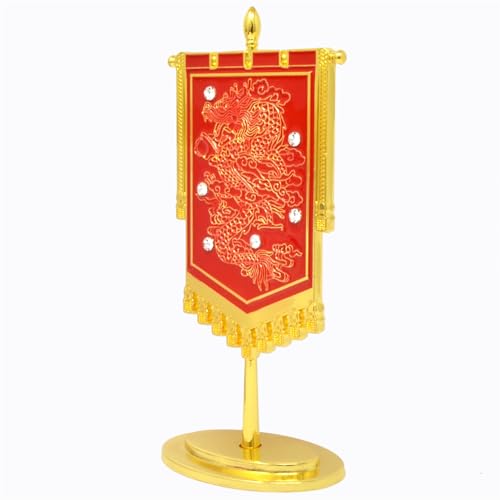 Juanxian Feng Shui Prosperity Flag With Dragon Statue Harmony Chinese Wisdom Amulet Sculpture Wealth Success Good Luck Gift W5480 - Image 4