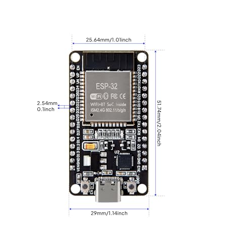 ELEGOO 3PCS ESP-32 Development Board USB-C, 2.4GHz Dual Mode WiFi+Bluetooth Dual Core Microcontroller Support AP/STA/AP+STA, CP2102 Chip - Image 2