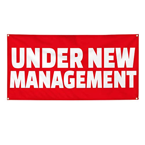 Vinyl Banner Multiple Sizes Under New Management Advertising Printing W Business Outdoor Weatherproof Industrial Yard Signs Red 4 Grommets 12x30Inches