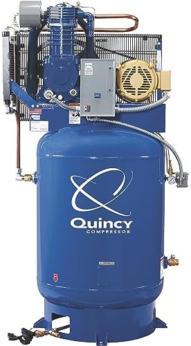 Quincy QT-10 Splash Lubricated Reciprocating Air Compressor - 10 HP, 208 Volt, 3 Phase, 120 Gallon Vertical, Model Number P2103DS12VCB20