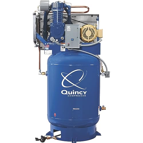 Quincy QT-10 Splash Lubricated Reciprocating Air Compressor - 10 HP, 208 Volt, 3 Phase, 120 Gallon Vertical, Model Number P2103DS12VCB20