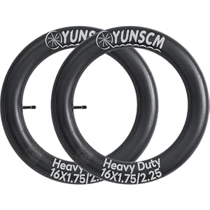YunSCM 2PCS 45/57-305 Verdickter 16 Zoll Schlauch 16x1.75 16x1.95 16x2.10 16X2.125 16X2.25 AV32mm Ventil kompatibel Rennräder, Geländeräder, Elektroräder 16 Zoll Fahrradschlauch 16x1.75/1.95/2.10/2.25
