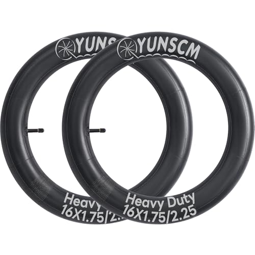 YunSCM 2Pcs 45/57 305 Engrosar 16 Pulgada cámaras de Aire 16x1.75/1.95/2.10/2.25 AV32mm Valve Compatible 16 Pulgadas Bicicleta cámaras de Aire 16x1.75 16x1.95 16x2.0 16x2.10 16x2.125 16x2.25