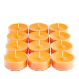 PartyLite Set of 12 Tea Lights Candles, Pink Grapefruit & Nectarine Scent, Aromatherapy Scented Candles Gift Set, Up to 4 to 6 Hours Burn Time