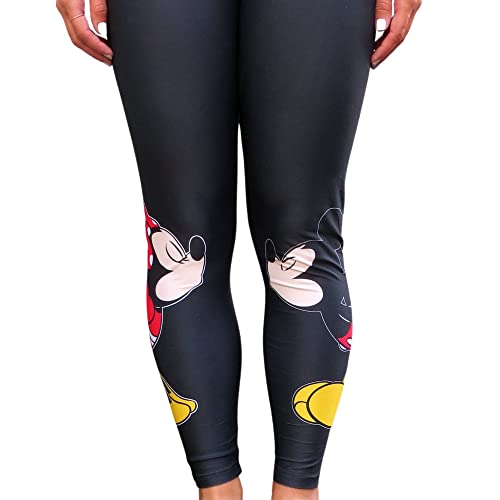 Black Kissing Mickey and Minnie Mouse Cotton Leggings for Girls, Disney Apparel and Merchandise Gift Ideas4