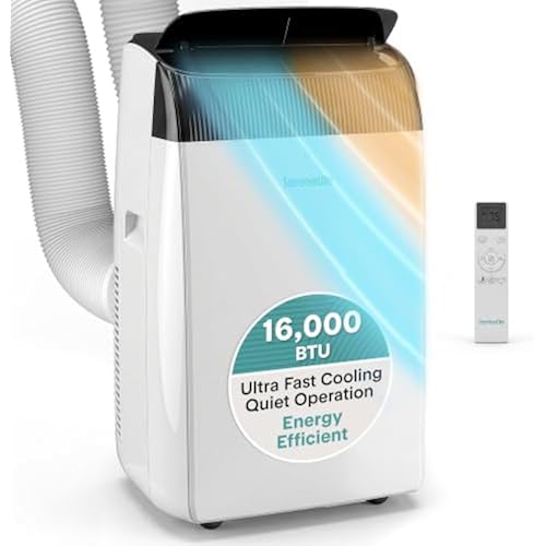 SereneLife 16,000 BTU Dual Hose Inverter Portable Air Conditioner | Portable Air Conditioner with Heat, Dehumidifier & Fan | Floor AC Unit for Bedroom, Living Room, & Office with Window Kit