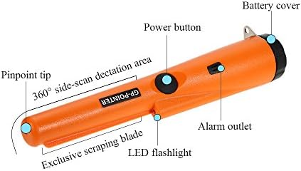 shazhu GP-Pointer Pinpointer Pin Pointer Probe Metal Detector with Holster Treasure Hunting Unearthing Tool Accessories Buzzer Vibration Automatic Tuning, Orange