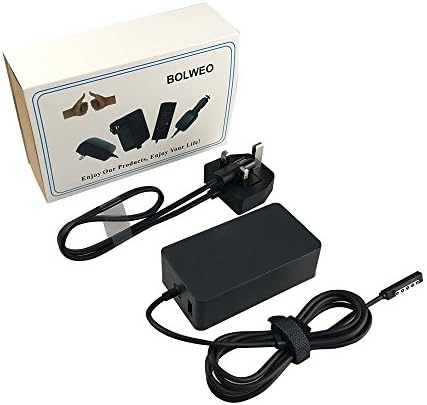 Surface Pro 2 Charger, BOLWEO 12V/3.6A 48W Replacement Charger Adapter Power Supply Compatible with Microsoft Surface Pro 2,Surface Pro and Surface RT,Surface 2 Tablet - UK Plug
