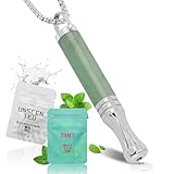 HOKHIM Breathing Necklace for Quit Smoking Support & Stress Relief – Stop Smoking Aids with Refillable Mint & Unscented Pods, No Vape Smokeless Inhalers, Gift for Men & Women (Green Quartz)
