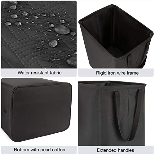 2 Pack Laundry Basket, Noble Duck 65L Black Laundry Hamper, Large Foldable Laudry Baskets Organizer With Handles And Detachable Brackets For Dirty Clothes, Toys Storage #TOP1