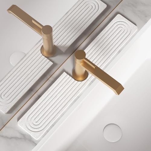 LAIKAIEU - Tapis De Robinet Pour Évier De Cuisine, U Forme Diatomite Séchage Rapide, Protecteur D'évier Super Absorbant, Garde D'éclaboussures Sans Glissement Pour Cuisine, Salle De Bain (Blanc,60*10cm)