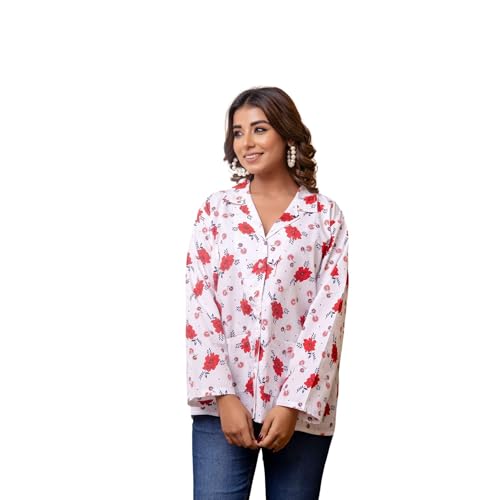 Image of Women's Cotton Floral Printed Summer Coat | Helps to Protect From Sunrays, Dust Pollution, Sunburn, Tanning of Skin | Ideal for Driving, Hot Summers, Traveling