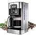 Touch-Screen Programmierbare Kaffeemaschine, Edelstahl Tropfkaffeemaschinen, Warmhalten 4 Stunden, Selbstreinigungsfunktion, Glaskaraffe, Wiederverwendbarer Filter, 12 Tassen Kapazität, 1.8L, 1000W